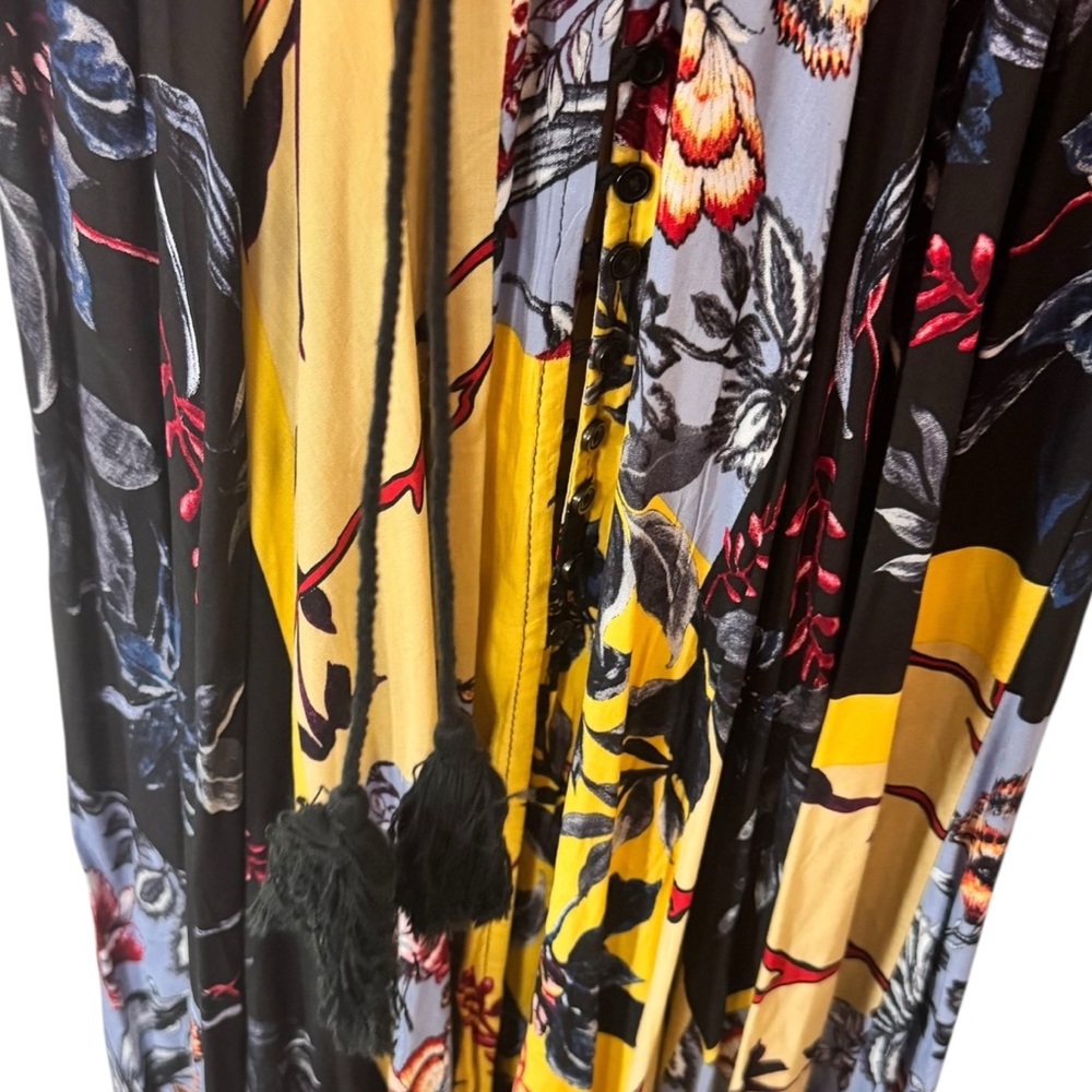 Jasse‎ Floral boho Maxi Dress with V-Neck patchwork size L Indiana Alma - Picture 8 of 9